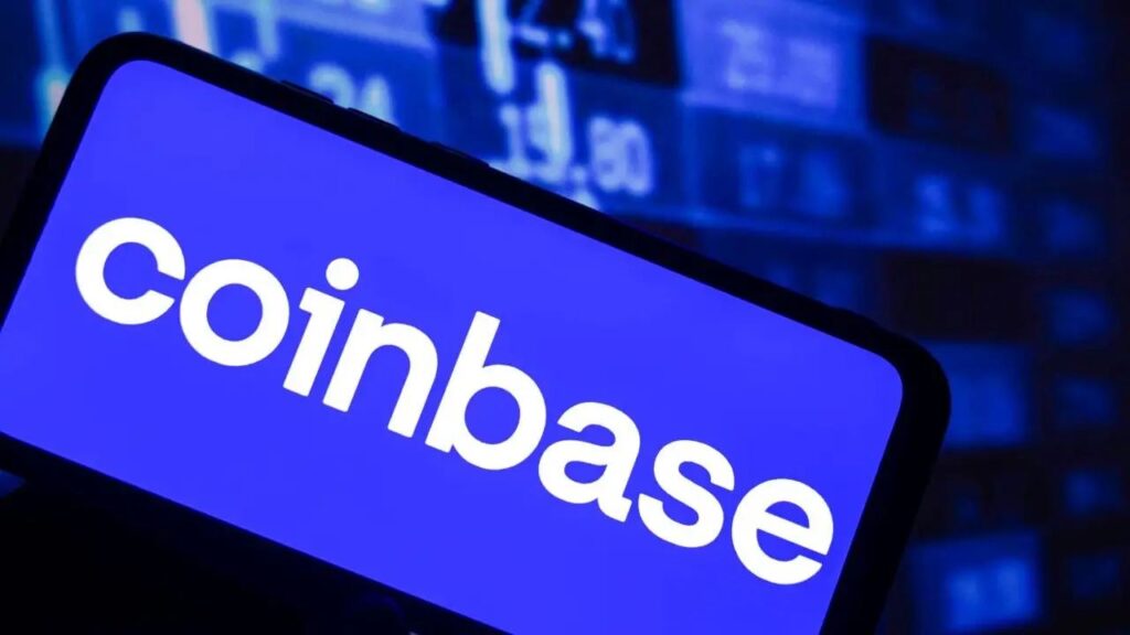 Coinbase logo with futures trading graphics, symbolizing the recent approval from U.S. regulators