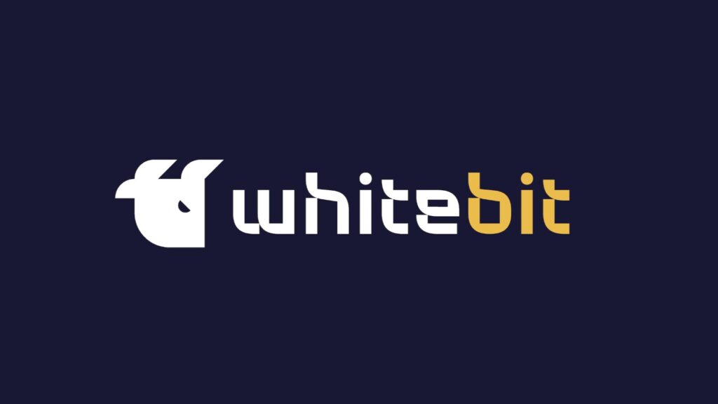 WhiteBIT logo with a blockchain graphic in the background