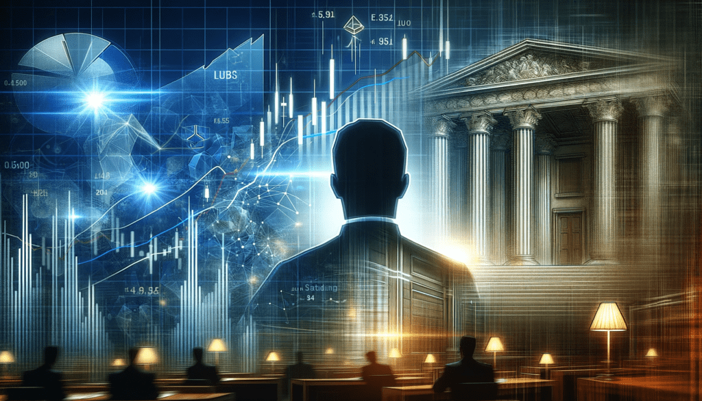 A graphical representation of Binance's crypto exchange platform with arrows indicating net outflows and the image of Changpeng Zhao in the background