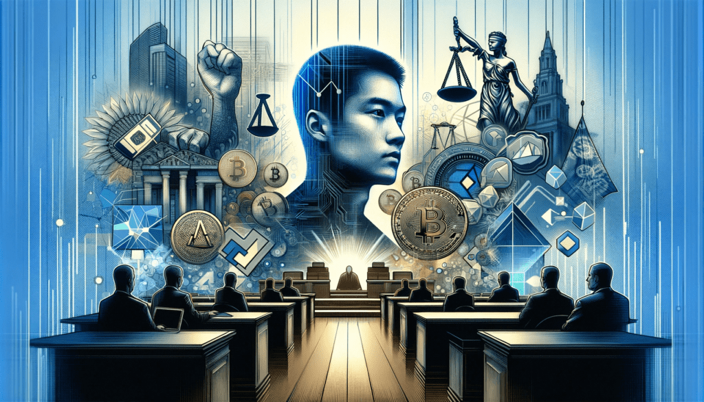 Image depicting Binance founder CZ in legal proceedings in the U.S