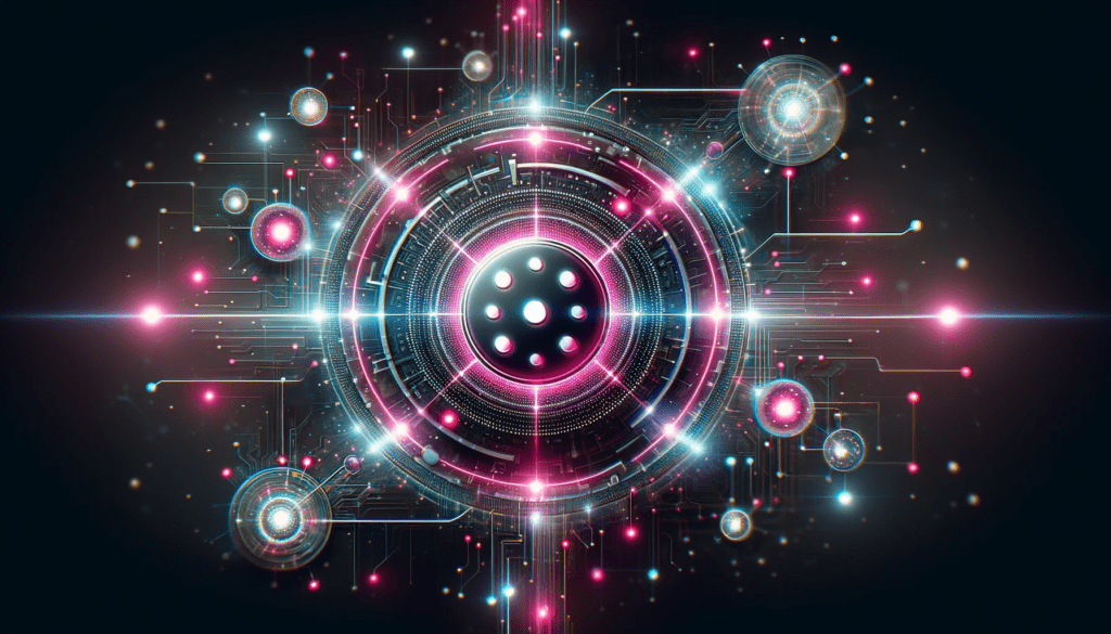 A visual depiction of Polkadot's new Agile Coretime system, symbolizing enhanced blockchain interoperability and developer accessibility