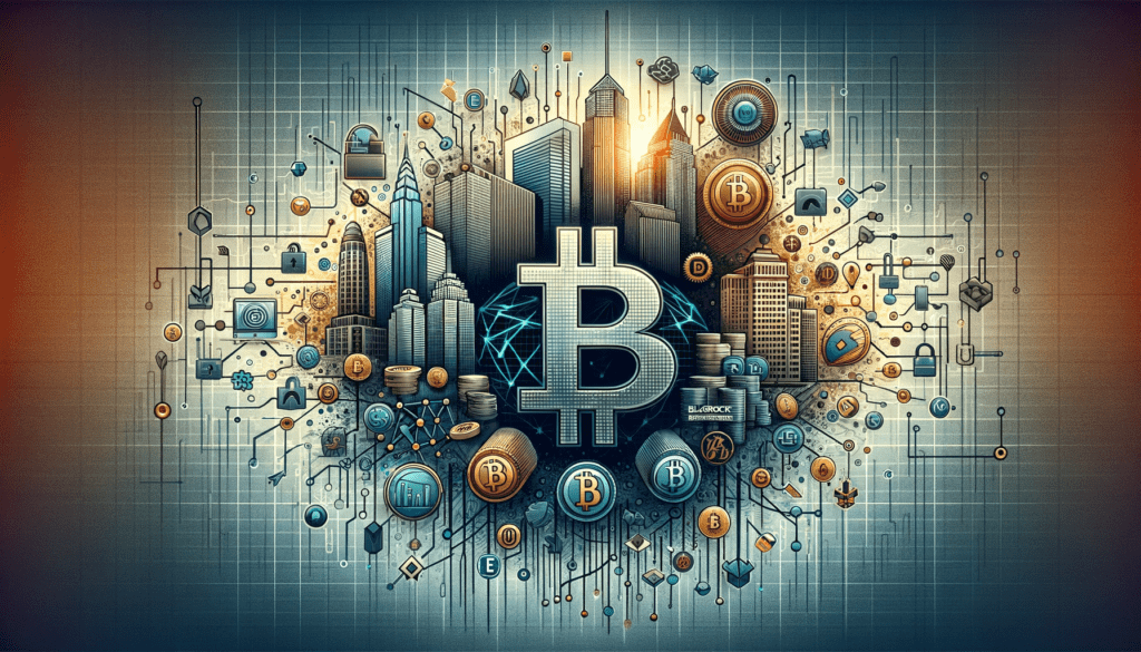 Illustration of BlackRock's SEC filing for a spot bitcoin ETF with Jane Street and JPMorgan as key participants