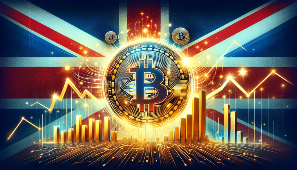 Crypto.com logo with UK flag in the background, symbolizing its approval by UK regulators as an Electronic Money Institution