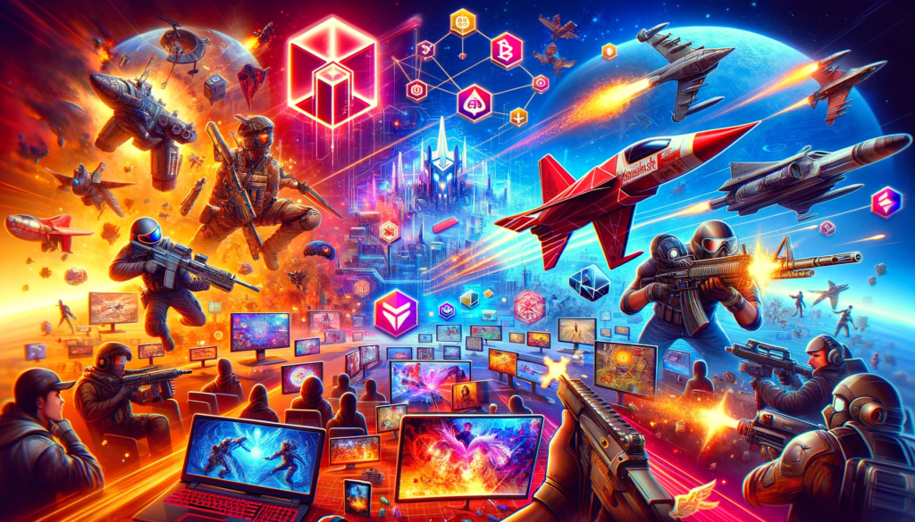 Collage representing various blockchain games on the Avalanche network