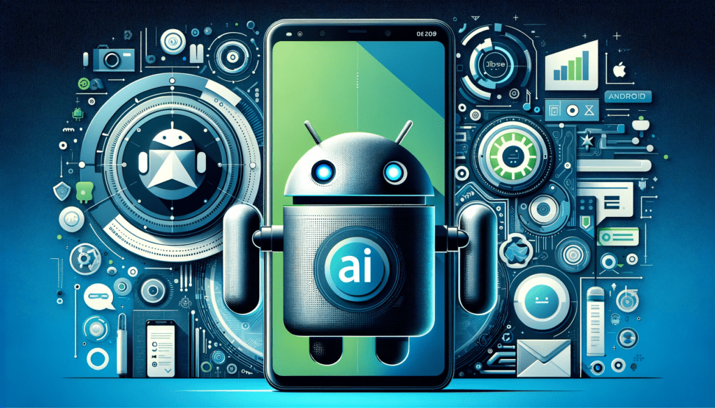 Illustration of Microsoft's Copilot AI app for Android, blending AI technology and digital innovation