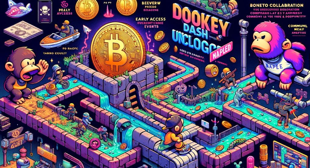 Dookey Dash: Unclogged game logo with a backdrop of the game's sewer obstacle course.