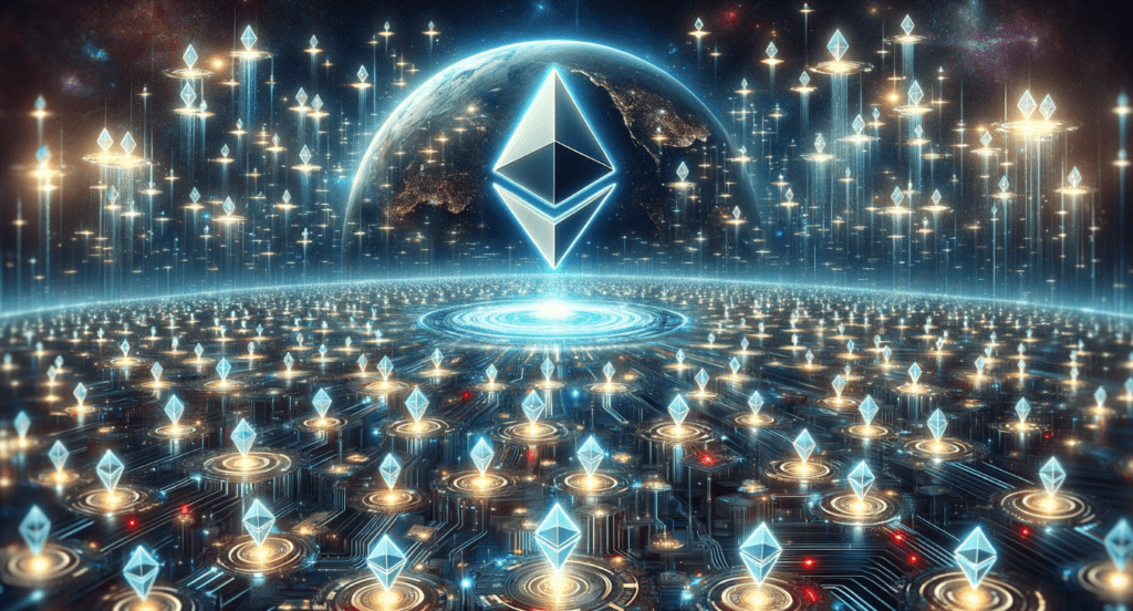 Ethereum network validators in action, securing 25% of the ETH supply through staking