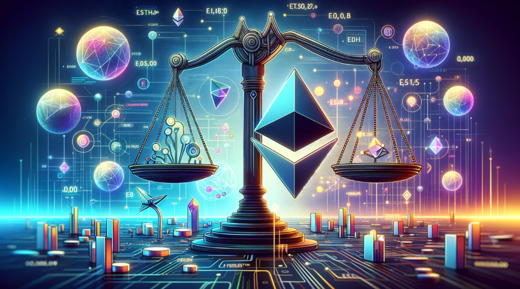 Abstract illustration of Ethereum restaking concept