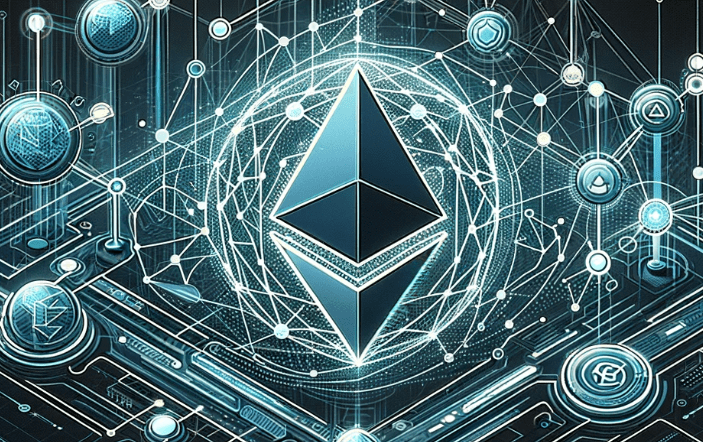 Graphic of Ethereum network showcasing account abstraction evolution