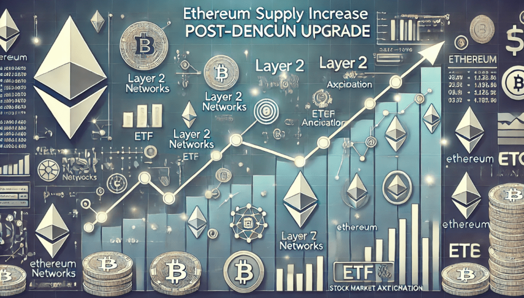 Graph showing the increase in Ethereum supply post-Dencun Upgrade