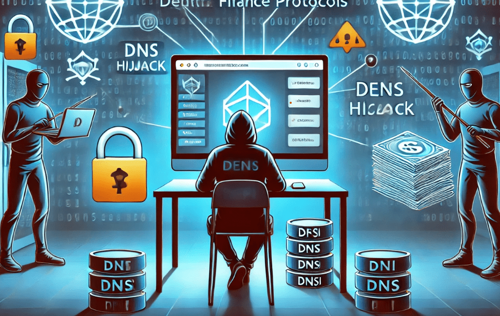 Illustration of a DNS hijack targeting DeFi protocols