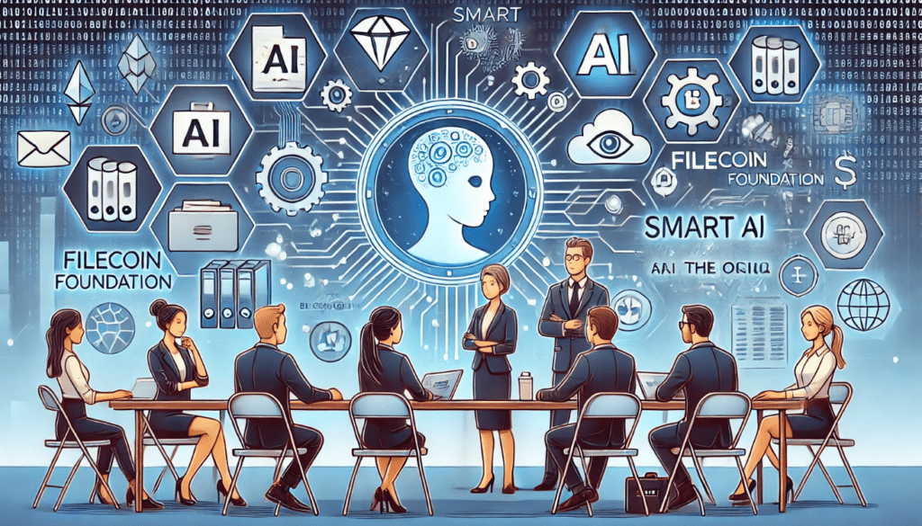 Illustration of AI agents interacting with Filecoin's decentralized database