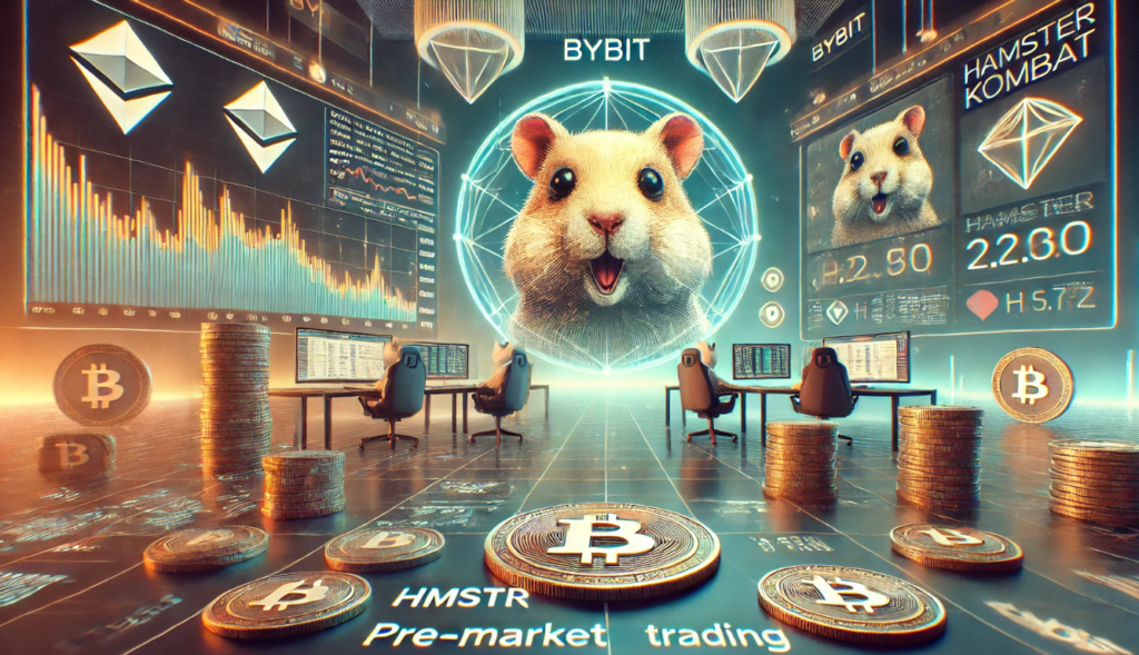 Bybit trading interface featuring Hamster Kombat (HMSTR) tokens for pre-market trading