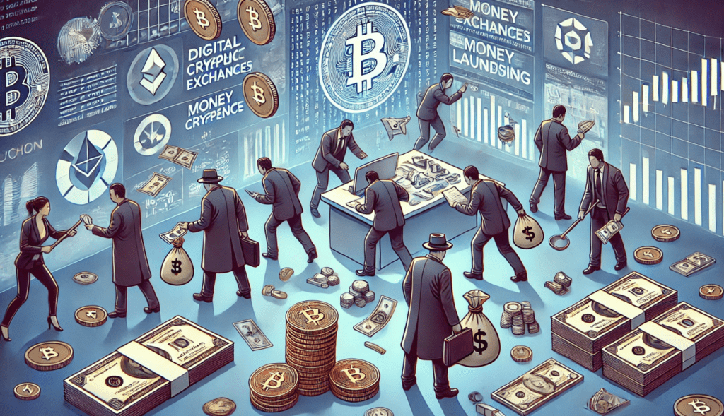 Illustration of centralized crypto exchanges with a focus on money laundering activities