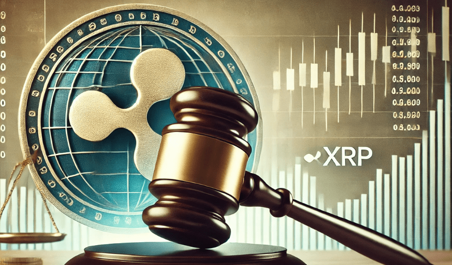 Ripple logo with a gavel representing legal rulings and fines